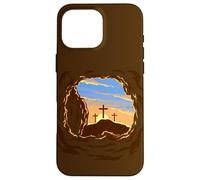 Carcasa para iPhone 16 Pro MAX Resurrection Sunday Cross of Jesus Christ Empty Tomb Faith