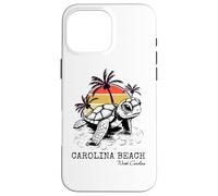 Carcasa para iPhone 16 Pro MAX Retro Carolina Beach Cute Sea Turtle Art NC Vacaciones Familiares
