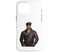 Carcasa para iPhone 16 Pro MAX Retro Gay Leather Daddy Bear - Cuero Dom Biker Man