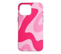 Carcasa para iPhone 16 Pro MAX Retro Hot Pink Swirl Abstracto Estético Groovy 70s Boho Y2K