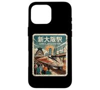 Carcasa para iPhone 16 Pro MAX Retro Osaka Station Japón Tren Vintage Japonés Kanji