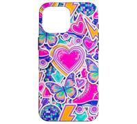 Carcasa para iPhone 16 Pro MAX Retro Patín Patín Mariposa Corazones Patrón Grá