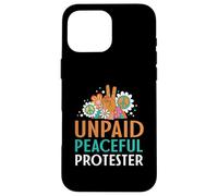 Carcasa para iPhone 16 Pro MAX Retro Peace Sign Flowers Groovy Unpaid Peaceful Protester