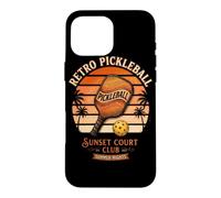Carcasa para iPhone 16 Pro MAX Retro Pickleball Sunset Court Club Ropa Vintage