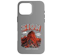 Carcasa para iPhone 16 Pro MAX Retro Zion National Park Vintage Style Angels Landing Utah