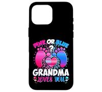 Carcasa para iPhone 16 Pro MAX Revelación De Género Grandma Equipo Rosa O Azul Qué Piensas