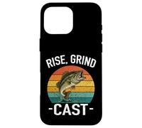 Carcasa para iPhone 16 Pro MAX Rise Grind Cast Amante de la Pesca Pescado Susurrador Aventuras Lago