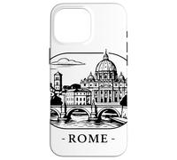 Carcasa para iPhone 16 Pro MAX Roma, la Ciudad eterna. Silueta Decorativa.