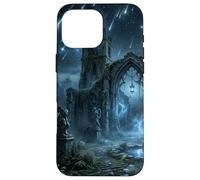 Carcasa para iPhone 16 Pro MAX Ruinas góticas, Lluvia de meteoritos, diseño de fantasía Celestial