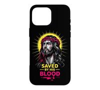 Carcasa para iPhone 16 Pro MAX Salvado por Su Sangre Jesucristo Corona De Espinas Cristiano