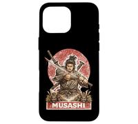 Carcasa para iPhone 16 Pro MAX Samurai Warrior Musashi, Luchador de Espadas japonés