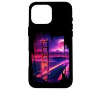 Carcasa para iPhone 16 Pro MAX San Francisco Vaporwave Estética Estilo Retro I Love SF