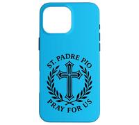 Carcasa para iPhone 16 Pro MAX San Padre Pío Reza por Nosotros Católica Santa Cruz Devoción