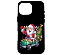 Carcasa para iPhone 16 Pro MAX Santa Golf Cart pueblos Paseo de Vacaciones de Navidad SantaCon
