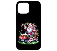 Carcasa para iPhone 16 Pro MAX Santa Golf Cart pueblos Paseo de Vacaciones de Navidad SantaCon