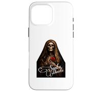Carcasa para iPhone 16 Pro MAX Santa Muerte Oscuro Folk Santo Primer Plano Arte