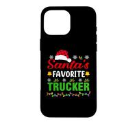 Carcasa para iPhone 16 Pro MAX Santa's Favorite Trucker Funny Christmas Trucker Xmas