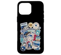 Carcasa para iPhone 16 Pro MAX Santorini Grecia Isla Griega Viaje Isla Griega Recuerdo