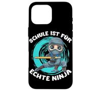Carcasa para iPhone 16 Pro MAX School Ninja Boy: La Escuela Es para Auténticos Ninjas