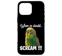 Carcasa para iPhone 16 Pro MAX Screaming Budgie T, Meme Divertido para los Amantes de Las