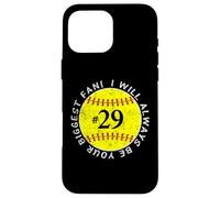 Carcasa para iPhone 16 Pro MAX Sé Siempre tu Mayor fanática, jugadora Favorita, mamá de softbol #29
