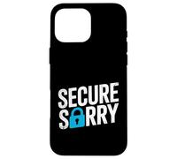 Carcasa para iPhone 16 Pro MAX Secure Sorry Candado Violación de Datos Seguridad Cibernética Humor