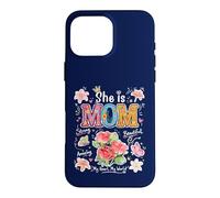 Carcasa para iPhone 16 Pro MAX She Is Mom Floral Cute Mama - Gráfico de Flores para el día de