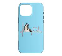 Carcasa para iPhone 16 Pro MAX Shi Tzu Dog Heartbeat EKG Funny Dogs Amantes y propietarios