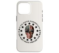 Carcasa para iPhone 16 Pro MAX Si Vis Pacem Parabellum Betsy Ross USA Flag Skull Patriotic