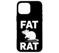 Carcasa para iPhone 16 Pro MAX Silueta de roedor sarcástico Divertido de Rata Gorda