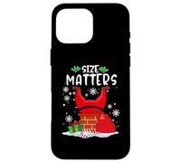 Carcasa para iPhone 16 Pro MAX Size Matter Fat Santa Claus Chimney Funny Christmas Xmas