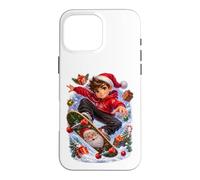 Carcasa para iPhone 16 Pro MAX Skateboard Navidad Niño Skater Regalo Infantil