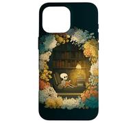 Carcasa para iPhone 16 Pro MAX Skeleton Reading Nook Floral Librarian Bookshelf Cozy Flower