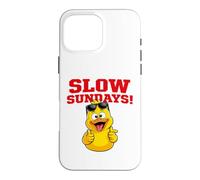 Carcasa para iPhone 16 Pro MAX Slow Sundays Funny Yellwo Rubber Duck Illustration Graphic