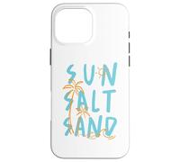Carcasa para iPhone 16 Pro MAX Sol Sal y Arena Playa Vacaciones Palmera Océano Olas