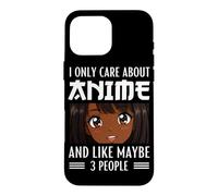 Carcasa para iPhone 16 Pro MAX Solo me Importa el Anime y me Gusta Maybe 3 People Black Anime