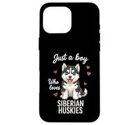 Carcasa para iPhone 16 Pro MAX Solo un Chico Que ama a los Huskies siberianos