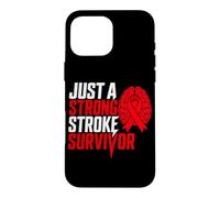 Carcasa para iPhone 16 Pro MAX Solo un Fuerte sobreviviente de accidente cerebrovascular Ataque isquémico del Cerebro Rojo