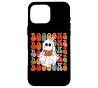 Carcasa para iPhone 16 Pro MAX Spooky Books, Lindo Fantasma Leyendo, Retro, Halloween