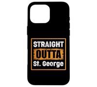 Carcasa para iPhone 16 Pro MAX Straight Outta St. George Utah USA Retro Envejecido Vintage