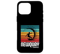 Carcasa para iPhone 16 Pro MAX Surf Newquay Cornwall Playa Vintage Retro Surf