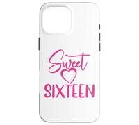 Carcasa para iPhone 16 Pro MAX Sweet Sixteen para niñas, Color Rosa, 16 años, 16 cumpleaños