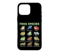 Carcasa para iPhone 16 Pro MAX Tabla de Nombres de Especies de Ranas para niños Guía de Aprendizaje de Ranas Lindas