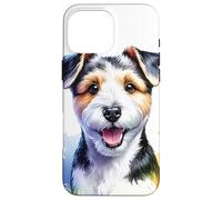 Carcasa para iPhone 16 Pro MAX Teddy Roosevelt Terrier Perro Acuarela Obra de Arte