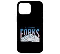Carcasa para iPhone 16 Pro MAX Tenedores Washington Mountain Senderismo Vintage Viajes al Aire Libre