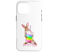 Carcasa para iPhone 16 Pro MAX Tengo Esta Linda Bebida de batido con Forma de arcoíris con Forma de Conejito Que es motivadora