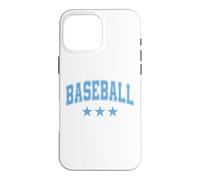 Carcasa para iPhone 16 Pro MAX Texto Retro clásico de Baseball All Light Blue Stars