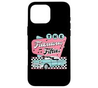 Carcasa para iPhone 16 Pro MAX The Fifties 1950s Car Music Checkerboard Rockabilly Sock Hop