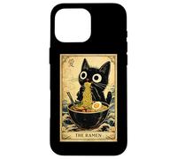 Carcasa para iPhone 16 Pro MAX The Ramen Tarot Card Ramen Cat Comida Japonesa Tazón de Fideos