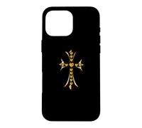 Carcasa para iPhone 16 Pro MAX The Yellow Shine Heart Pave Diamonds Gold Cross